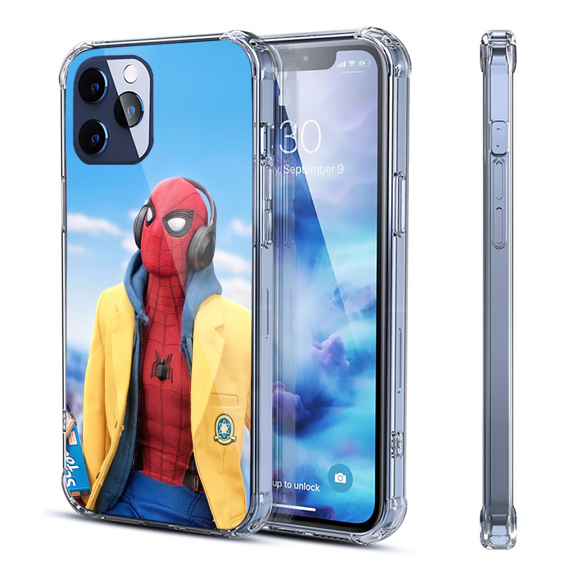 （画像用） Spider Man スパイダーマン 【iPhone 12シリーズ対応】透明スマホケース（クリアソフトケース）